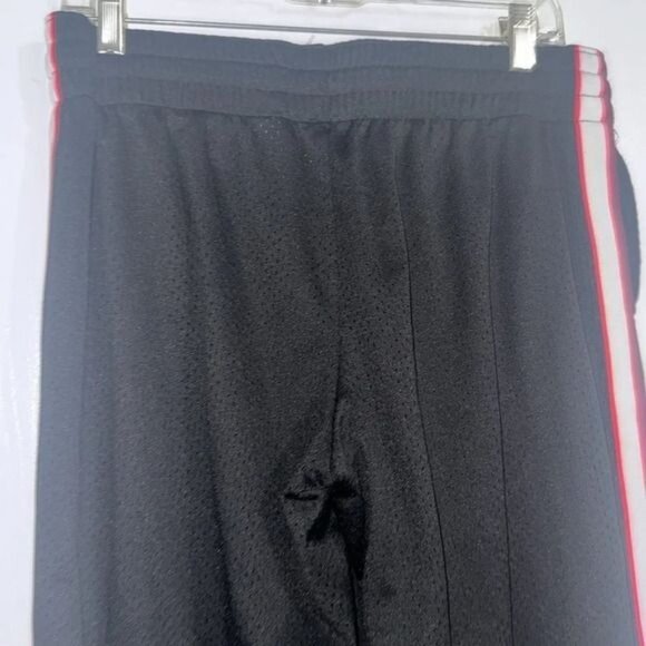 Danskin Now Womens Black Mesh Athletic Pants W/ Pink & White Stripes L/10-12 - Picture 5 of 8